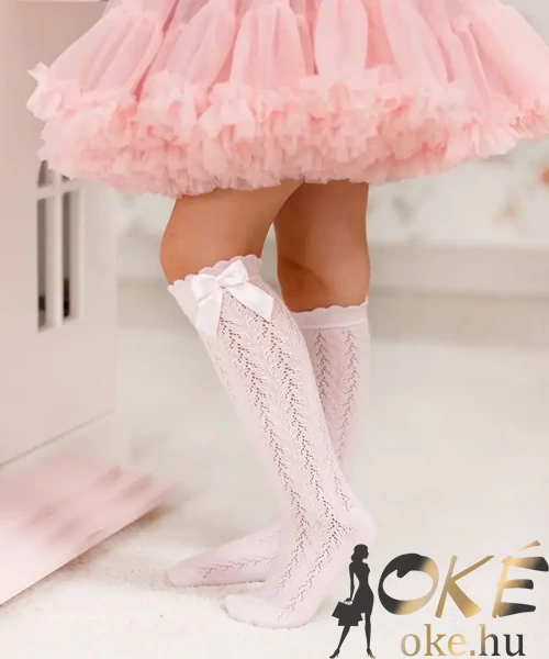 Gyerek térdzokni púderrózsaszínű