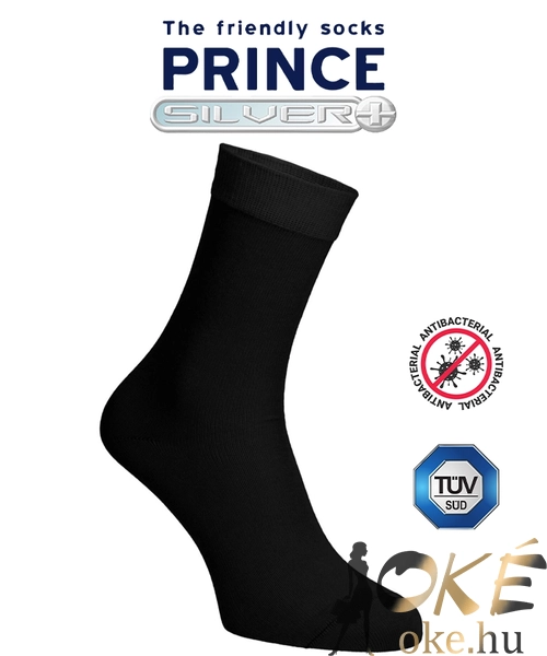 Ezüstszálas zokni fekete Prince