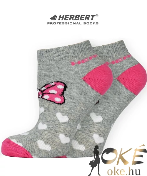 Herbert női titokzokni szürke masnis