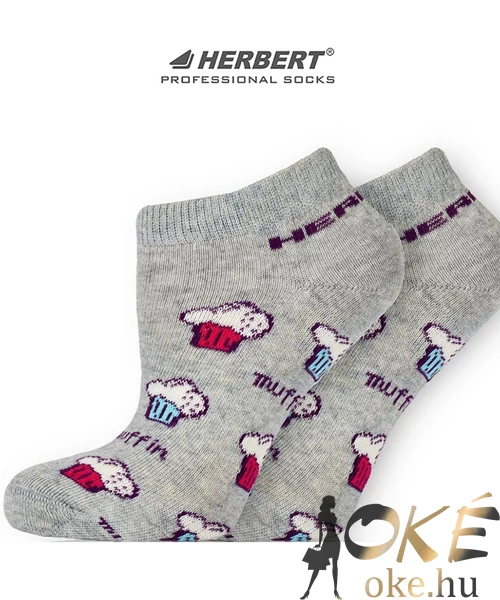 Herbert női titokzokni szürke muffinos